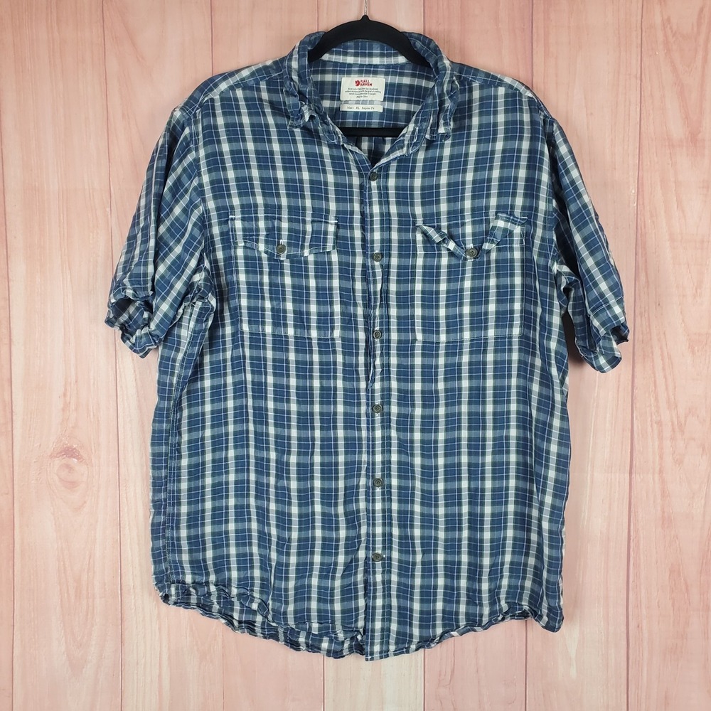 Fjallraven Abisko Cool Shirt Mens XL Multicolor Plaid Regular Fit Button Up